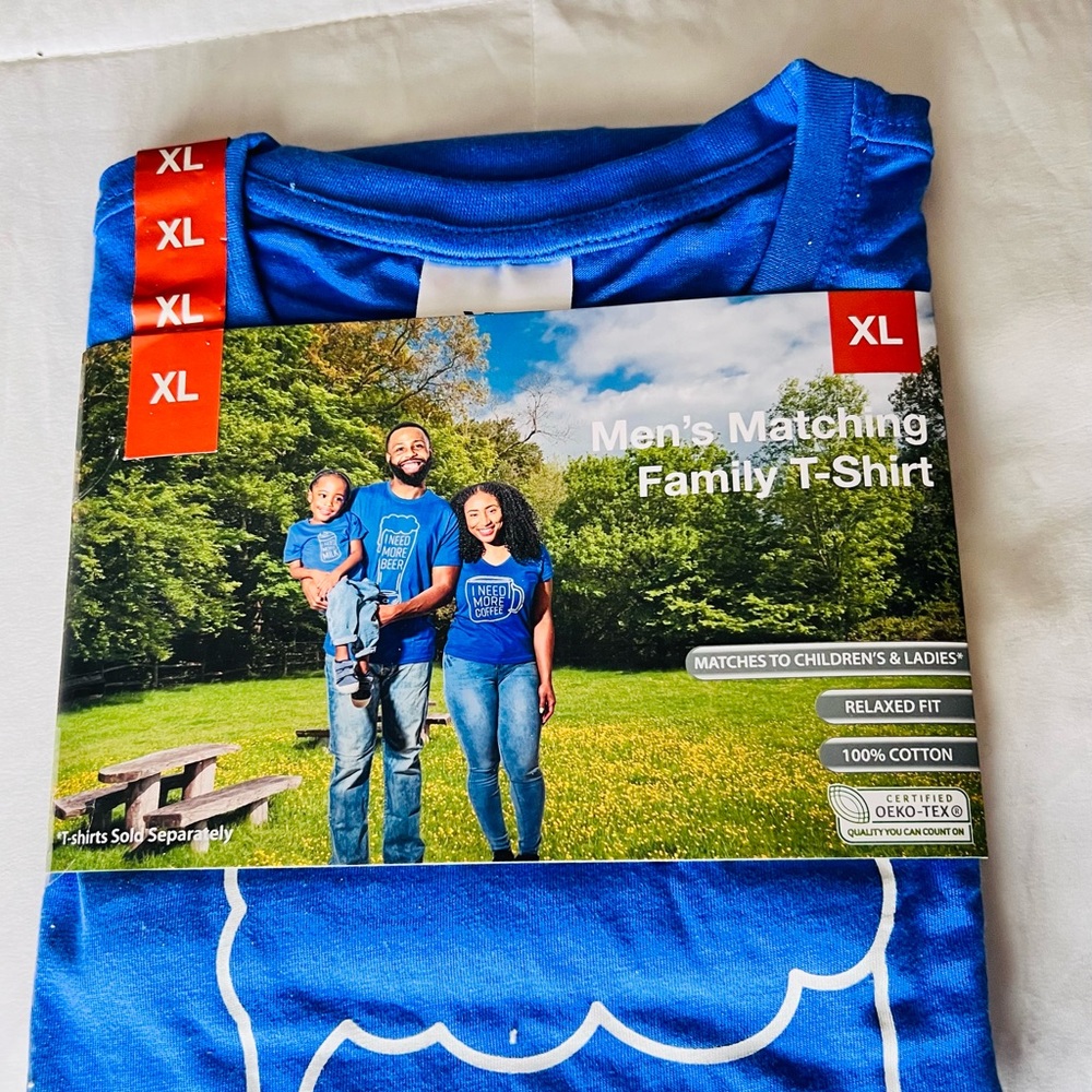 Men Blue  "I Want More Beer" Short Sleeve Royal Blue T-Shirt (New)